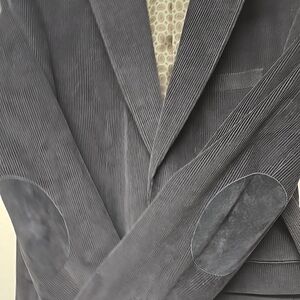 Vtg Lauren Ralph Jacket Mens 43L XL Black Corduroy Coat Lined Elbow Patch Blazer
